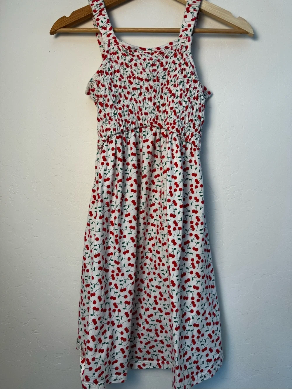 Old Navy White Sundress with Red Cherry Print Girls size XL (14)